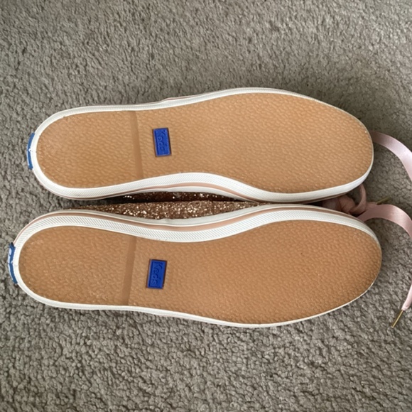 Kate Spade Keds, Size 8, Pink Bling, Satin Laces - Picture 3 of 4